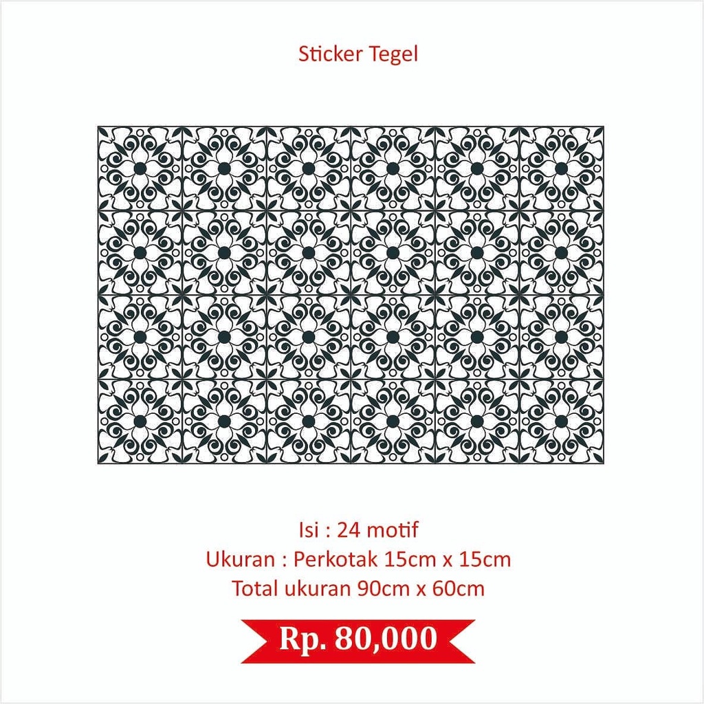 ST - Stiker Tegel Motive 27 / Sticker Lantai Roll / Keramik / Meja / Dapur Anti Minyak / uk. 90x60cm