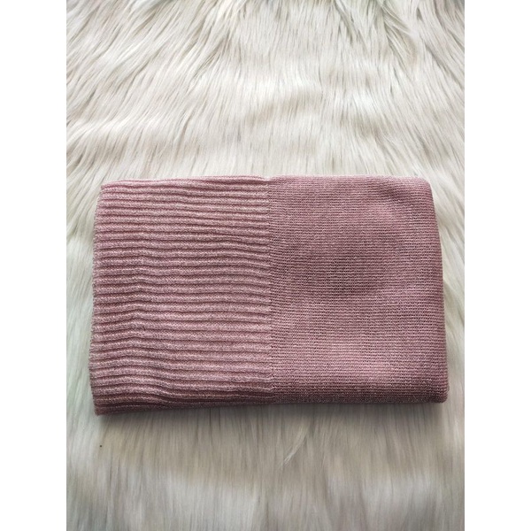 PASMINA RAJUT GLITTER PREMIUM/ PASHMINA RAJUT GLITTER/ HIJAB RAJUT GLITTER/ cocok tuk pengantin dan acara formal-ROSEGOLD