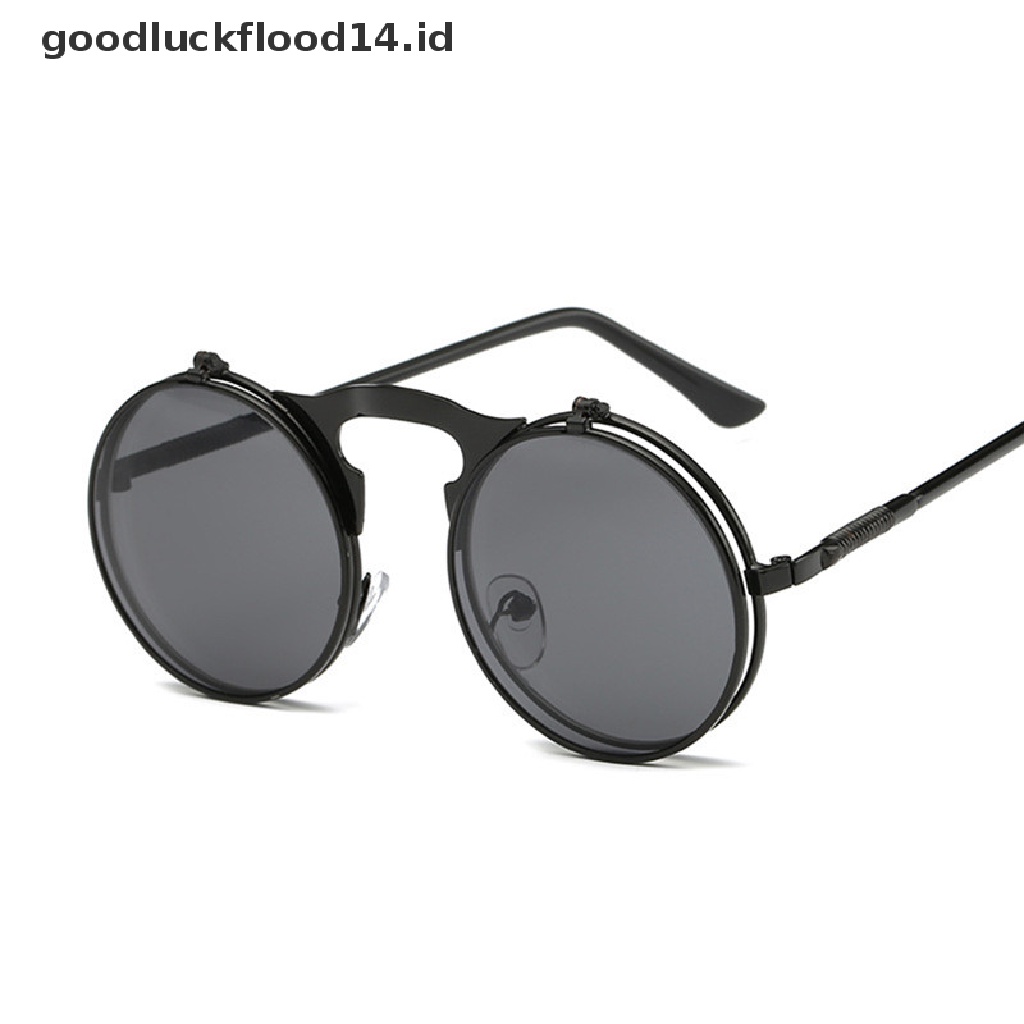 [OOID] Fashion Retro Vintage Gothic Round Flip Up Sunglasses Steampunk Glasses New ID