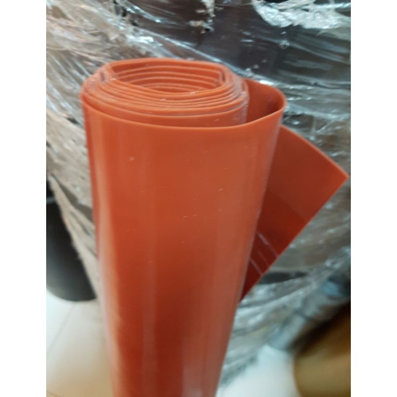 Karet Silikon Merah Lembaran 1mm (Red Silicone Rubber Sheet)