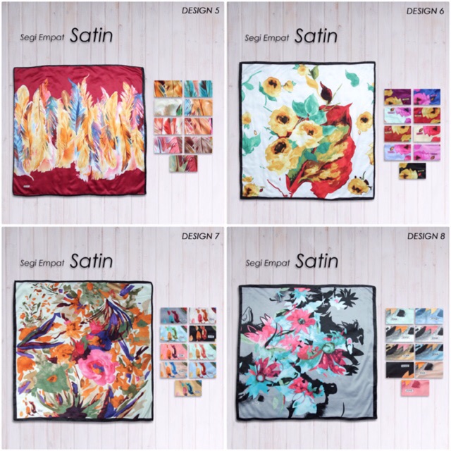 Jilbab Segiempat Satin Velvet Motif / Square Satin Motif