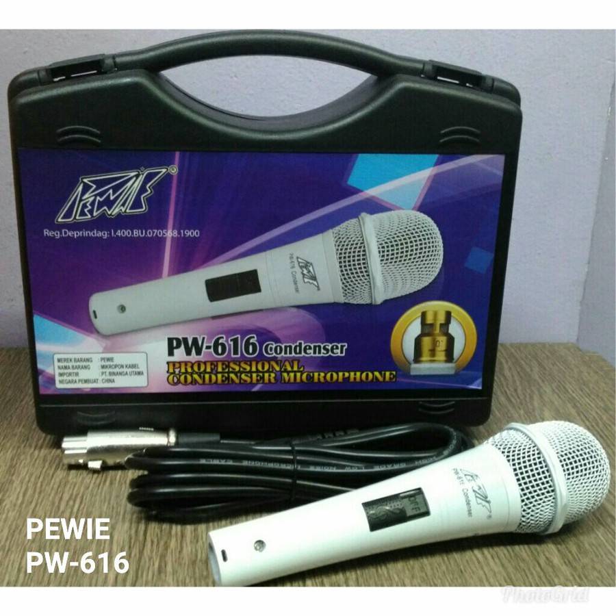 MIC KABEL CONDENSER PEWIE PW 616 MICROPHONE PROFESIONAL