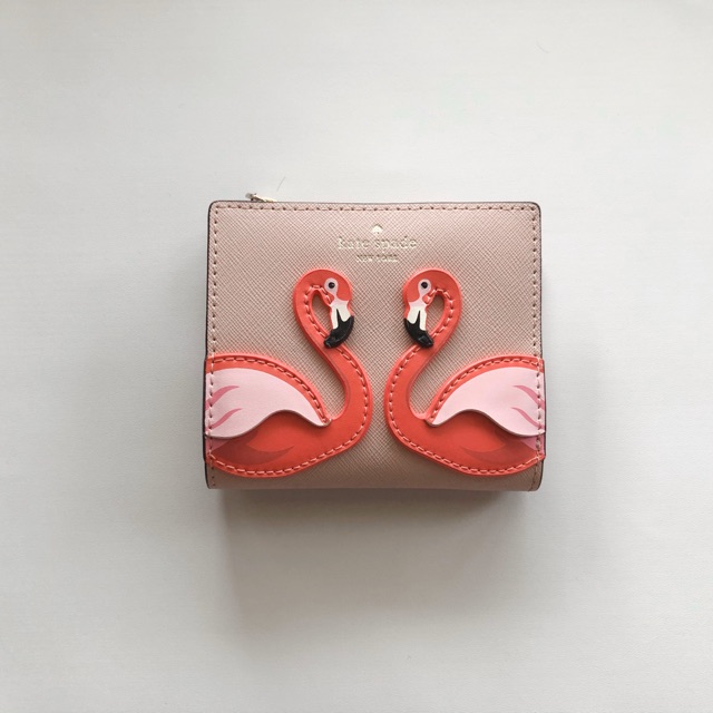Dompet Kate Spade small bifold flamingo preloved