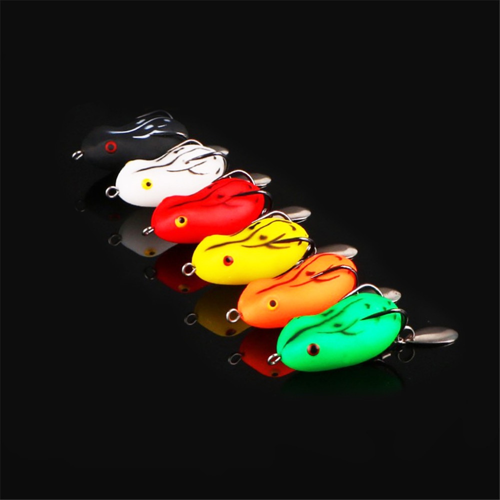 【COD Tangding】Modified Bionic Frog Japan Double Hook Thunder Frog Black Bait Luya Bait Set Simulation Baits Soft Baits