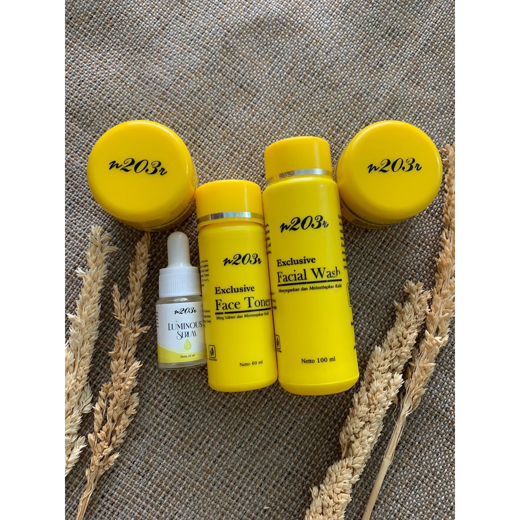 ⭐BAGUS⭐ [PAKET] N203R EXCLUSIVE YELLOW SERIES SKINCARE | Kemasan Kuning | Day Night Face Wash Toner Serum