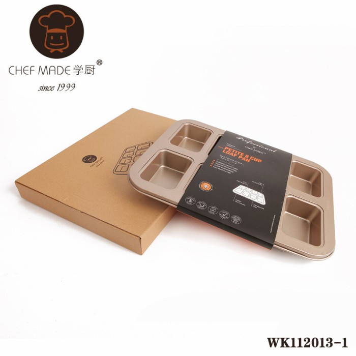 chefmade 8cups petite loaf pan /loyang mini brownie wk112013-1
