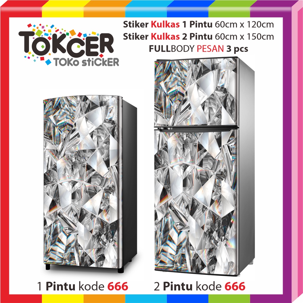 STIKER Kulkas 1 Pintu atau 2 Pintu STANDAR Marmer Aesthetic