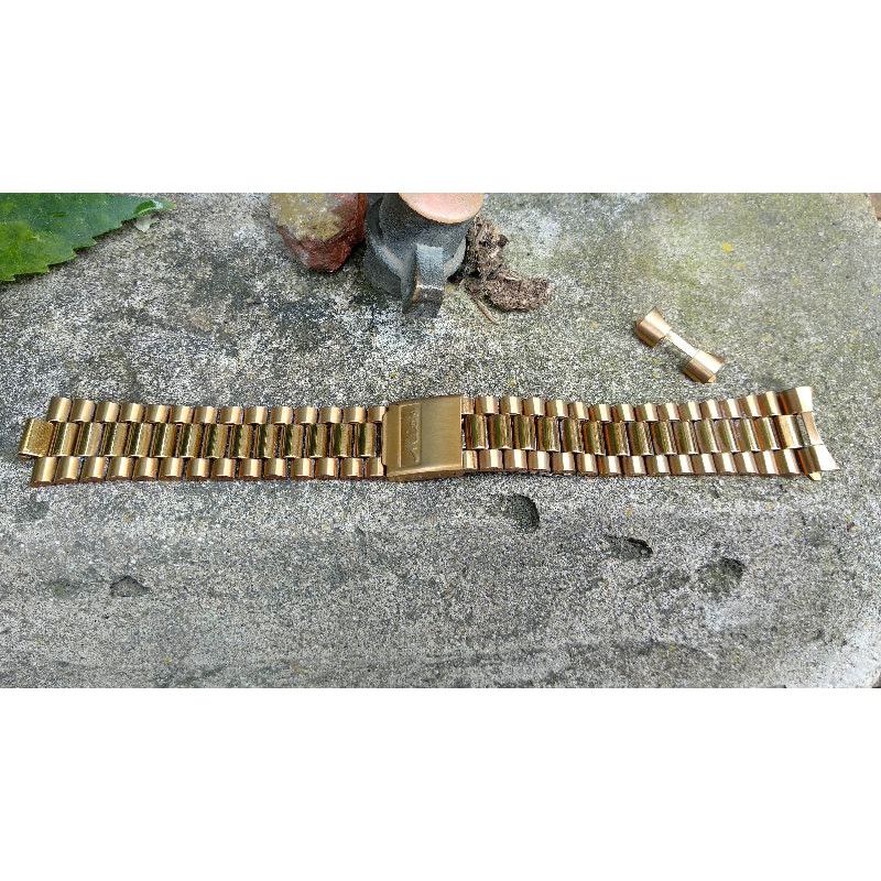 rantai jam tangan mido commander president lug 20mm panjang full warna gold emas