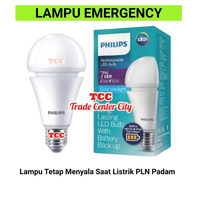 Jual PHILIPS LAMPU EMERGENCY LED PHILIPS 7 WATT 7W BOHLAM LAMPU PHILIPS ...