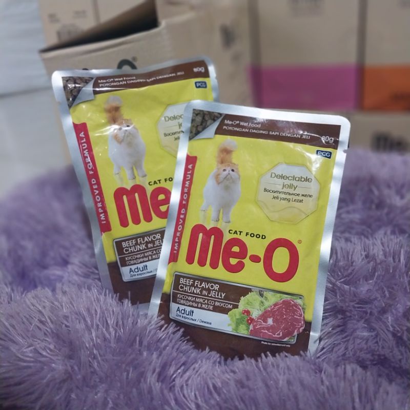 Makanan Kucing Meo Sachet Beef 80 Gram - Makanan Basah Kucing Meo Sachet