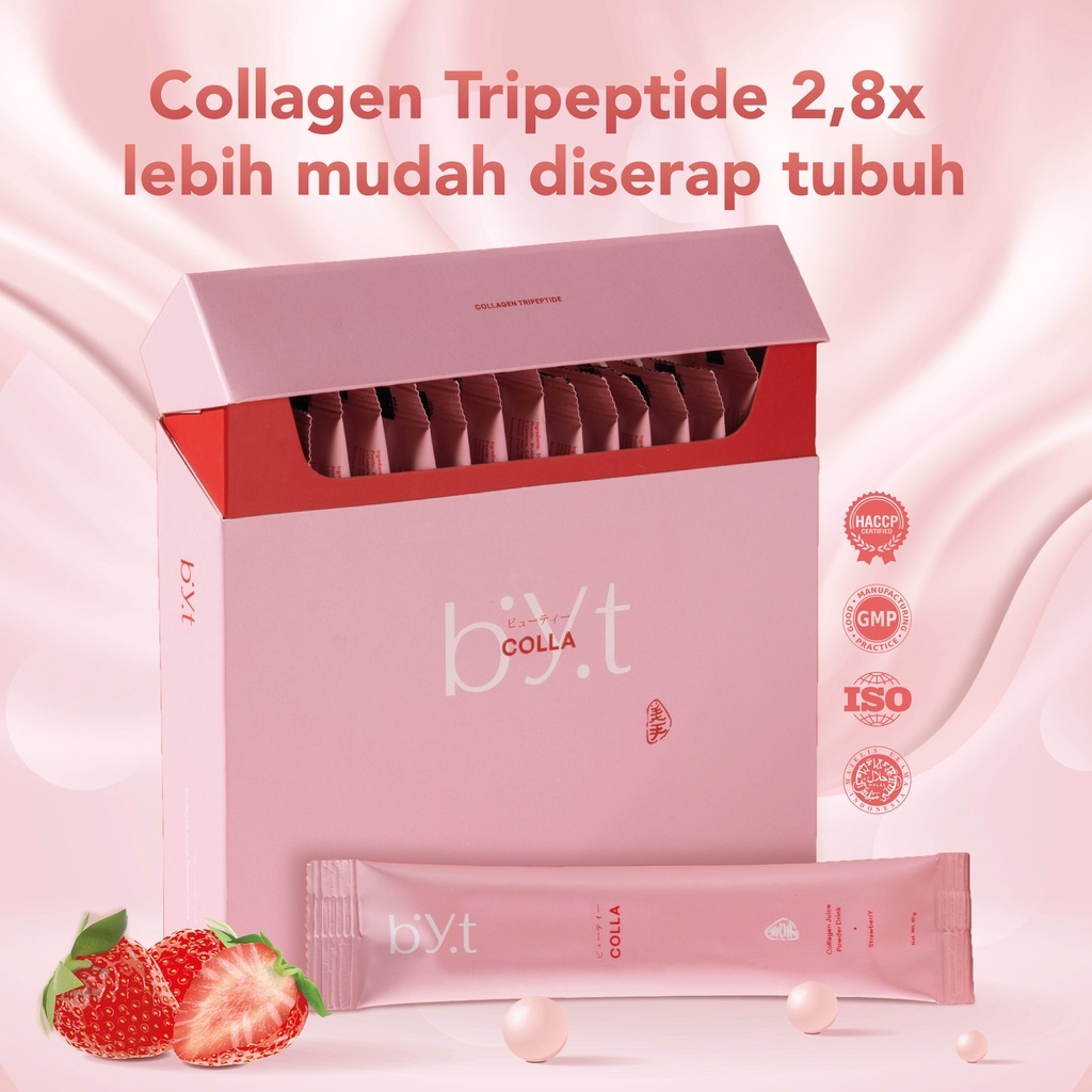 Byt Colla 1 Box isi 16 Sachet Beauty Collagen Drink / Minuman Kolagen Kecantikan Vitamin Kulit Glowing  BPOM Asli Original 100%