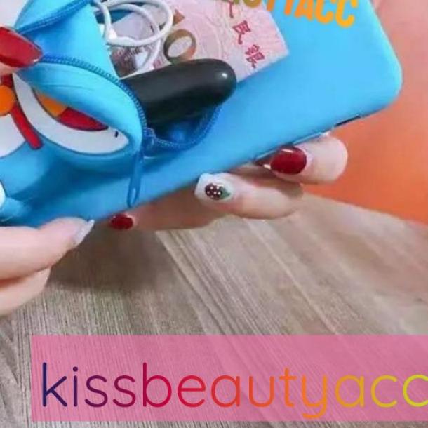✥ VIVO Y71/ Y81/ Y83/ Y19/ S1/ S1 PRO/ V17/ V19/ SOFT CASE KARAKTER/ BONEKA DOMPET KOIN/ COIN + GANT