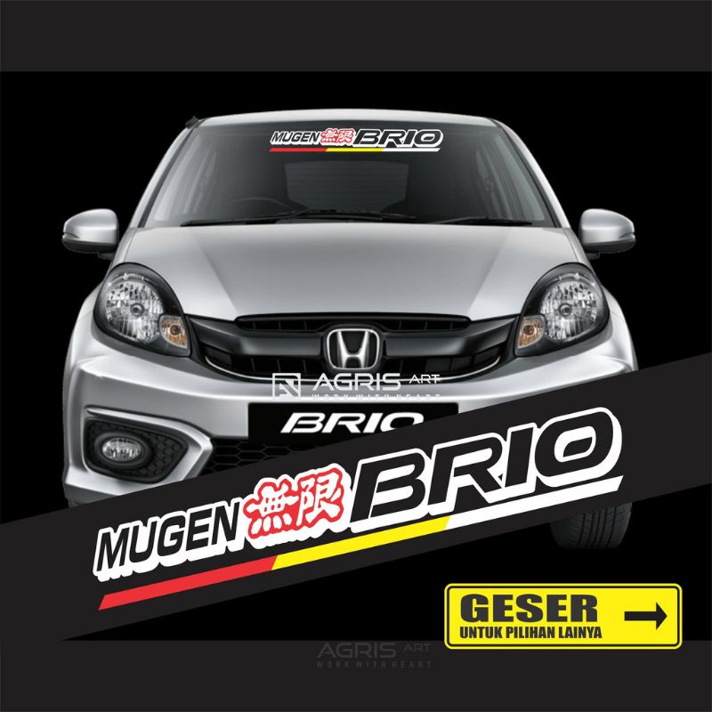 sticker stiker cutting kaca depan mobil Honda Brio