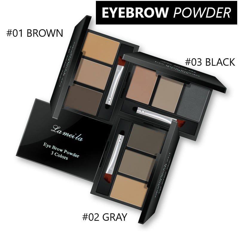 LAMEILA 3605 EYEBROW POWDER 3 COLORS BEDAK ALIS 3 WARNA