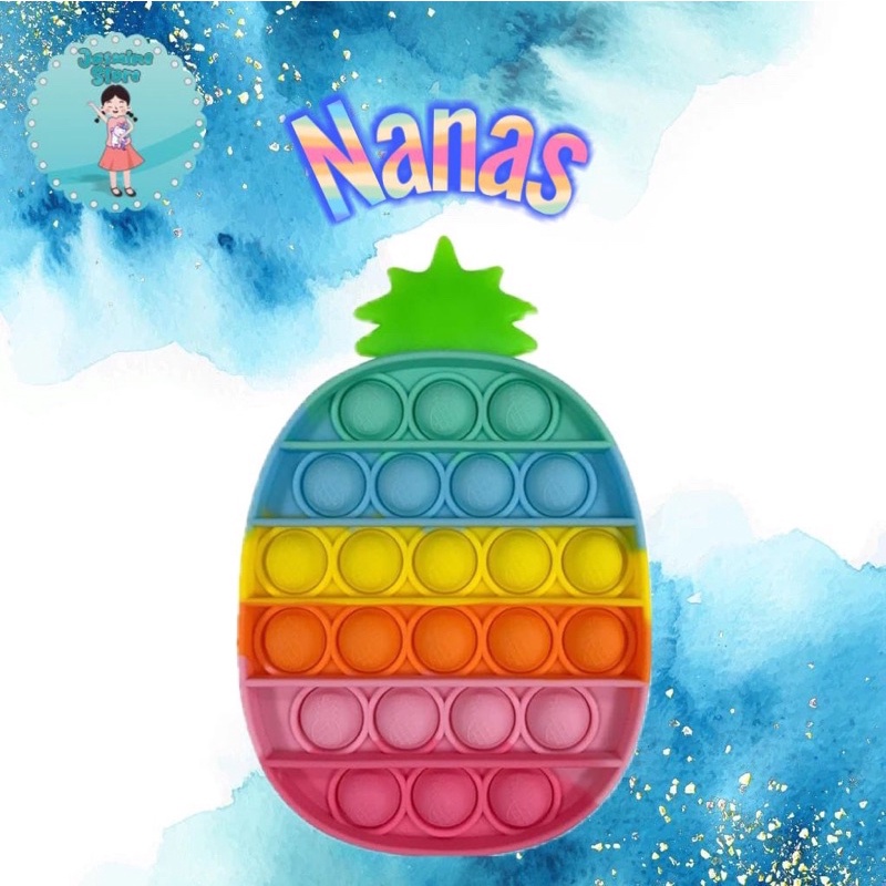 Ready Pop It Rainbow Murah/Fidget Pop It Rainbow Free Kelereng/Free Bonus-Nanas