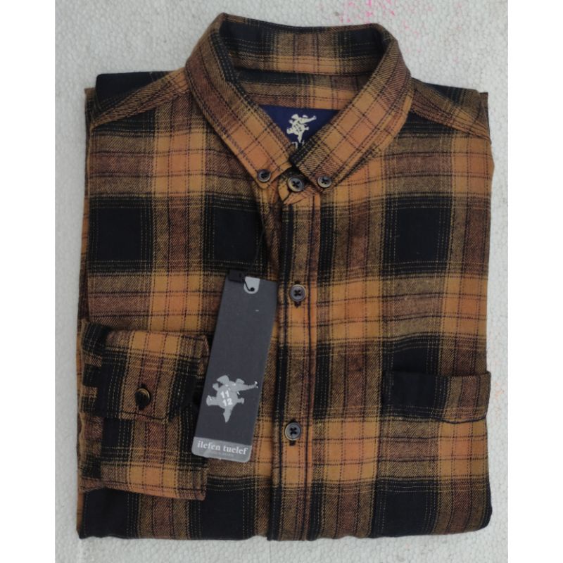 Kemeja Flanel Pria Lengan Panjang Motif Kotak 2  || ILEFEN TUELEF