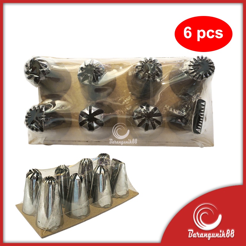 [8 pcs] Spuit Kue Cetakan Kue Semprit Kue Churros Cetakan Kue Aneka Motif Stainless Steel