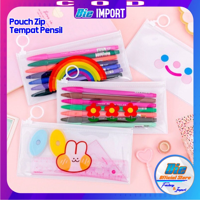 Pouch Tempat Pensil Zip Karakter Cute Premium Impor Best Seller