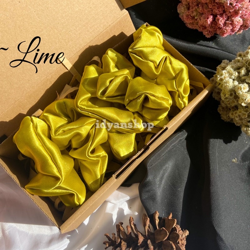 [SET SCRUNCHIE] HAMPERS SCRUNCHIE BUNDLE KADO SCRUNCHIE SATEEN SILK PREMIUM IKAT RAMBUT