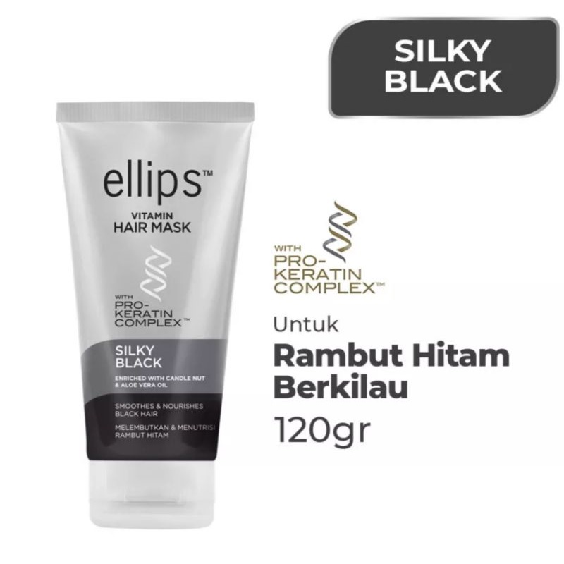 Jual Ellips Vitamin Hair Mask Pro Keratin Complex Silky Black 120gr Shopee Indonesia 