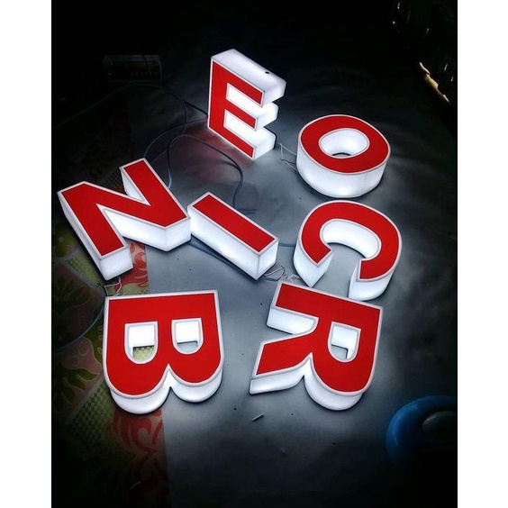 Huruf Timbul Akrilik LED Papan Nama Logo | Hiasan Dinding Akrilik