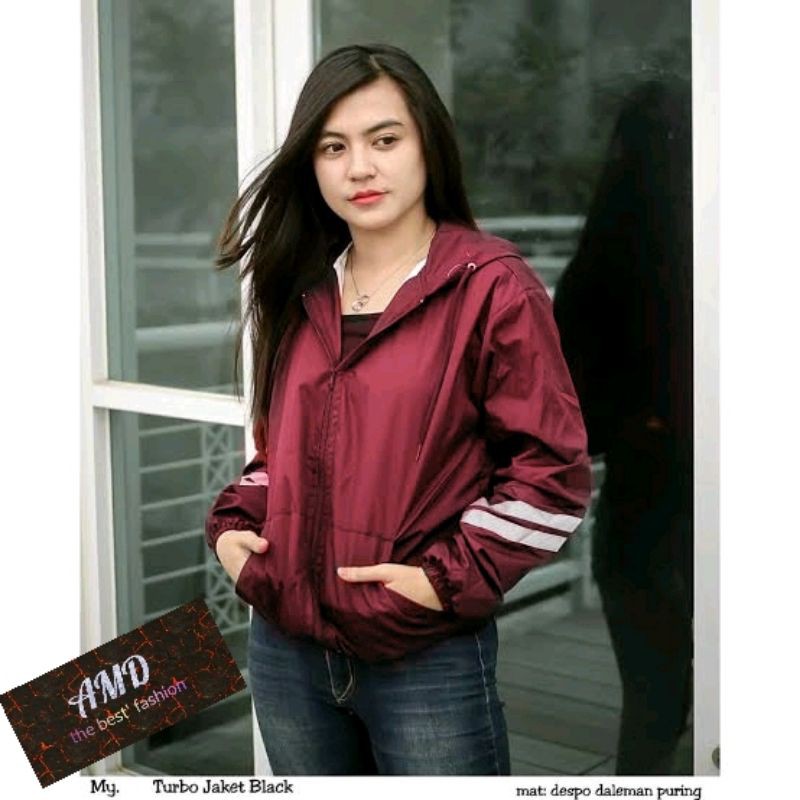 JAKET WANITA PARASUT TURBO  LAPIS PURING (real pick) L/XL