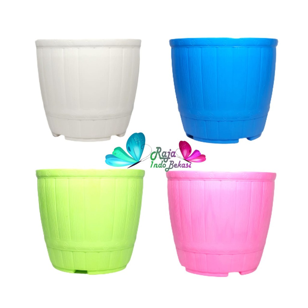 Pot Gentong Meg 22 Putih Biru Hijau Pink Warna Warni Mirip Pot Gentong Lovenia Putih 18 22 27