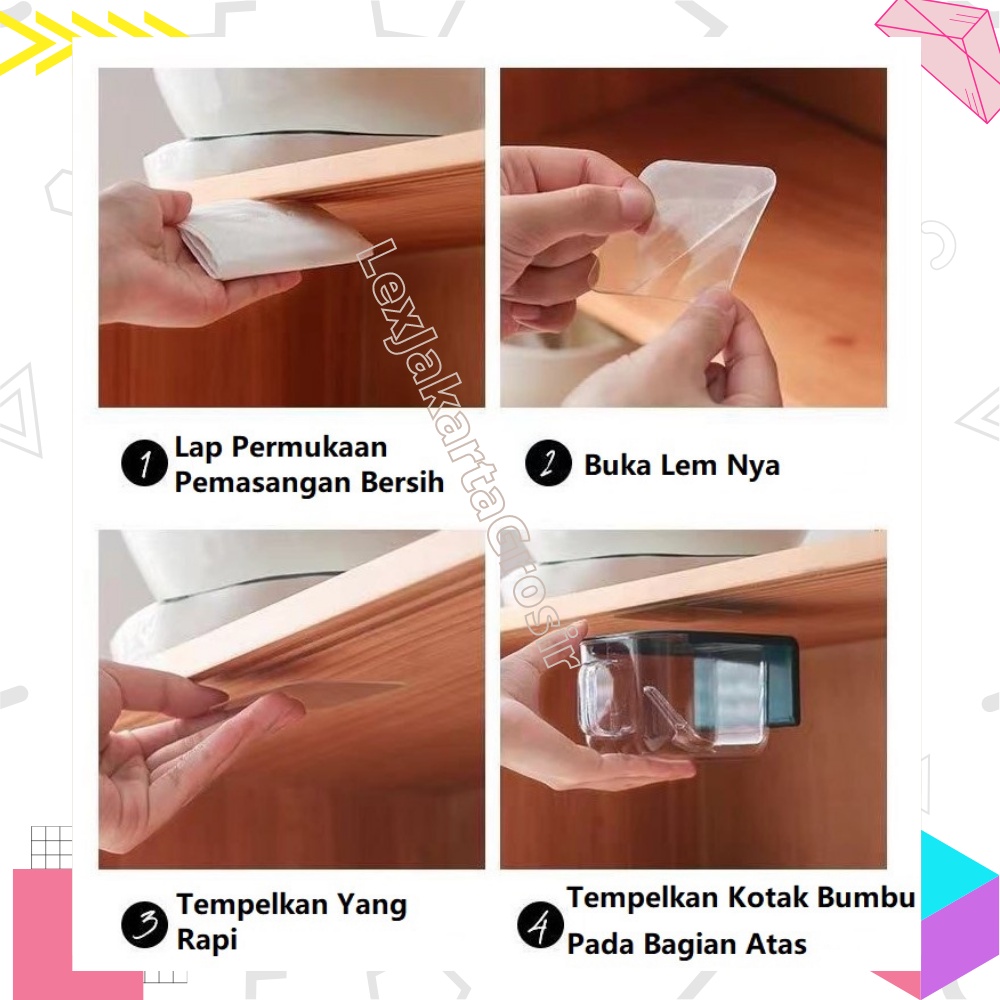 LEXJAKARTA  Tempat Penyimpanan Bumbu Dan Garam Model Tempel / Kotak Bumbu