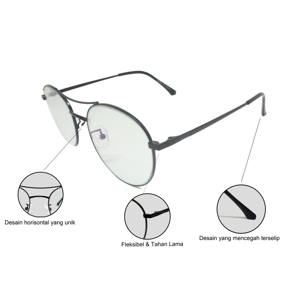 Kacamata Photocromic Blueray Minus Antiradiasi Model Aviators Terbaru