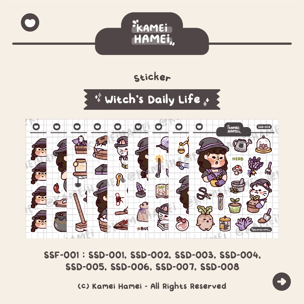 

Witch's Daily Life Series | Kamei Hamei Deco Planner Sticker