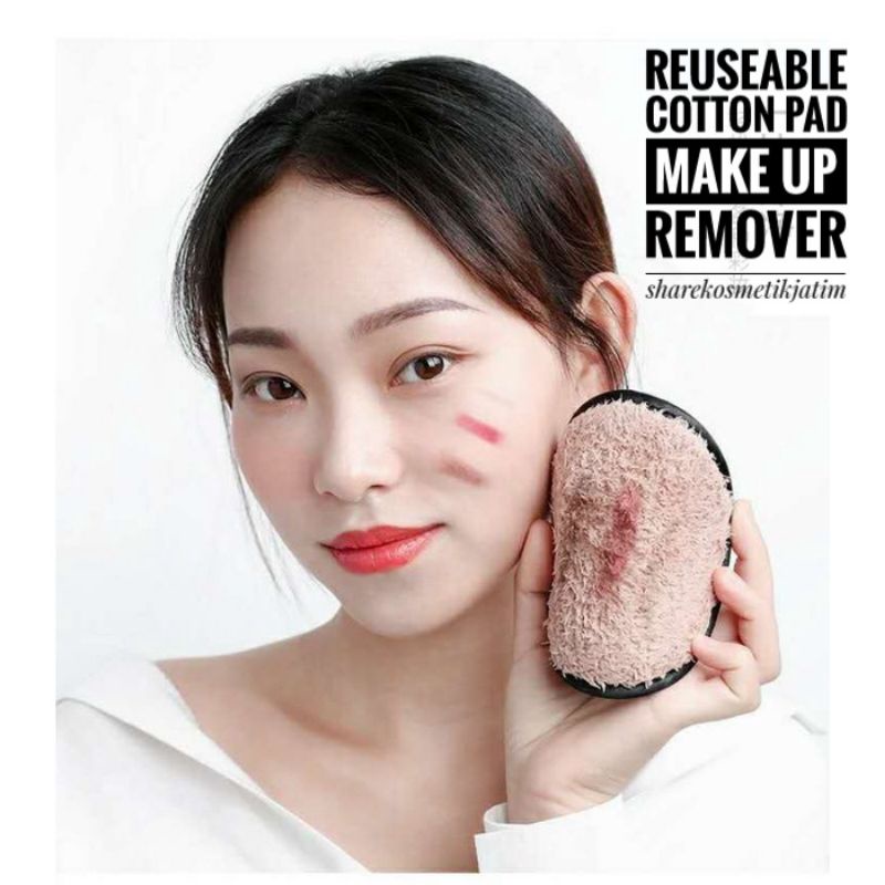 Reuseable Microfibre Cotton Cleansing Pad Make Up Remover / Spon Pembersih Make Up