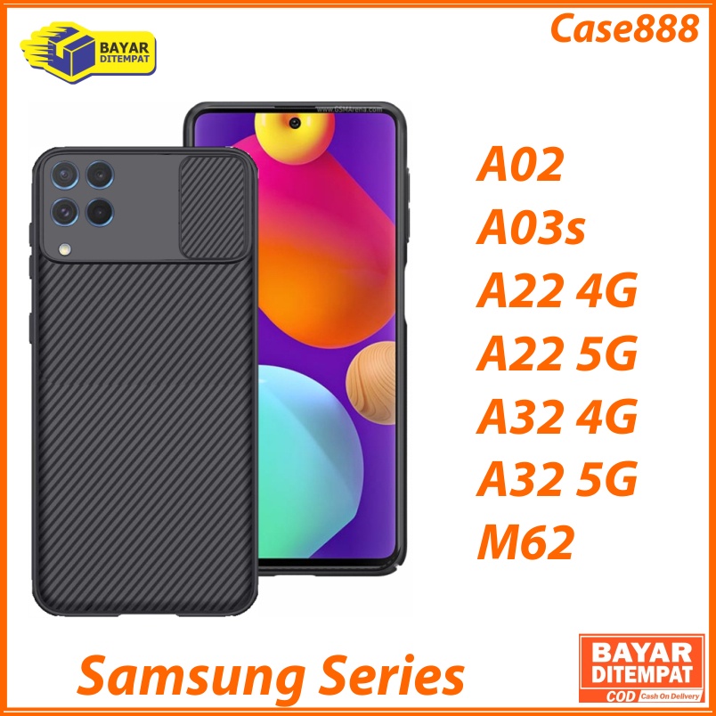 Case Samsung A02 A03s A22 4G A22 5G A32 4G A32 5G M62 Cam Shield PC Slide Square Pust Pull Melindung
