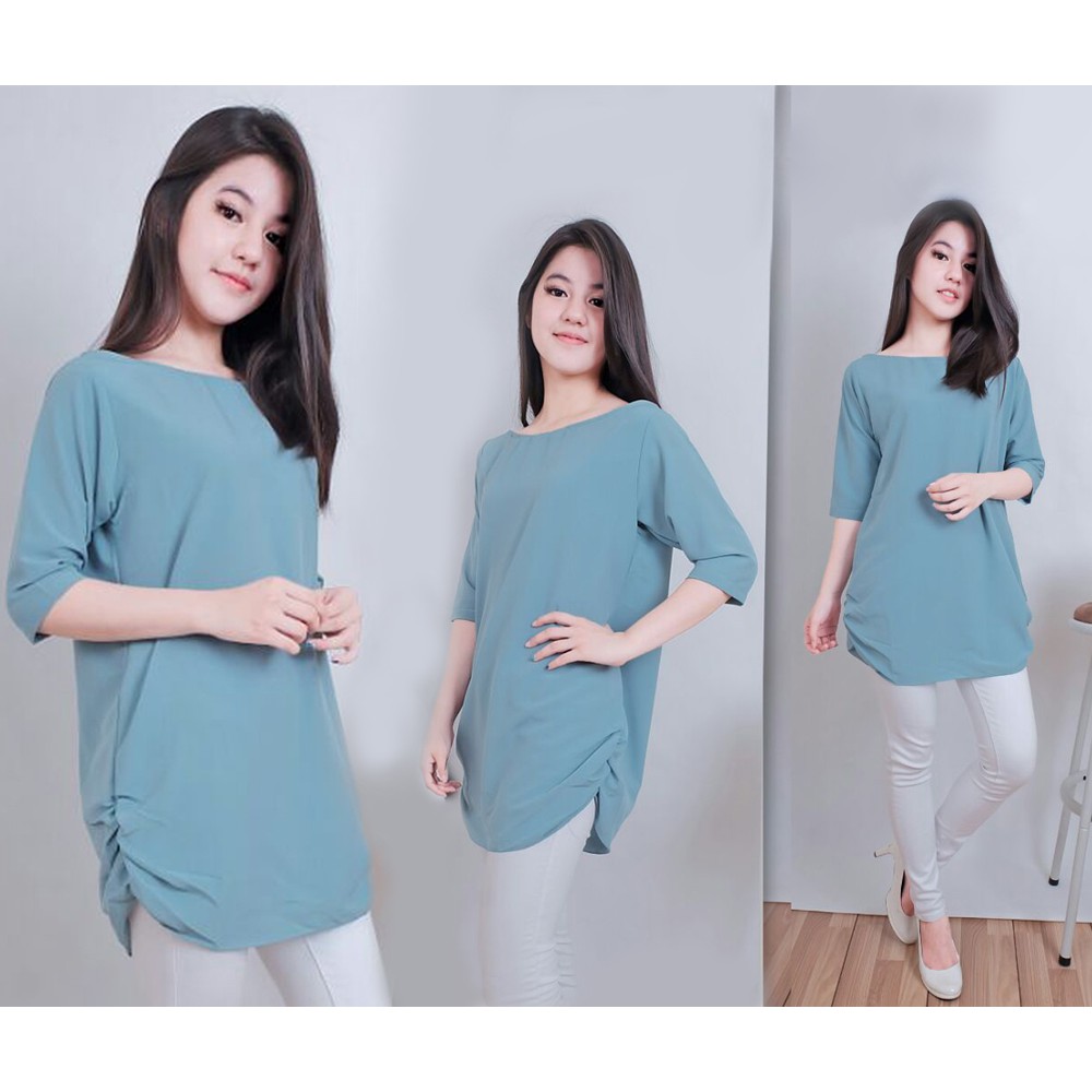 [Blouse Maudi  SW] blouse wanita wolly crepe varian warna