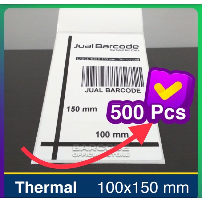 

LABEL THERMAL STICKER 100 x 150MM UKURAN A6 TANPA RIBBON