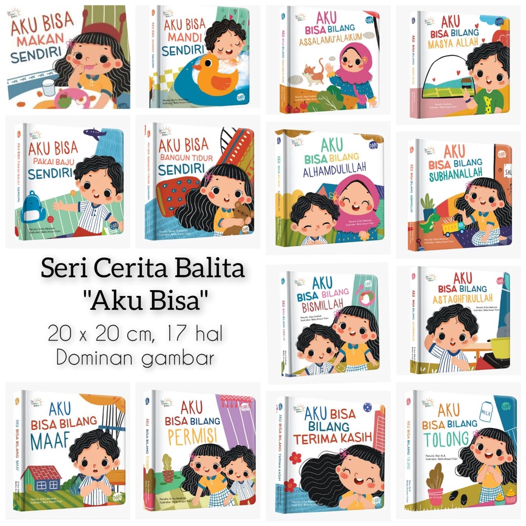 BOARDBOOK Seri Cerita Balita: Aku Bisa Bilang Terimakasih/Permisi/Subhanallah/Alhamdulihah/Masyaallah/Astaghfirullah/Bismillah