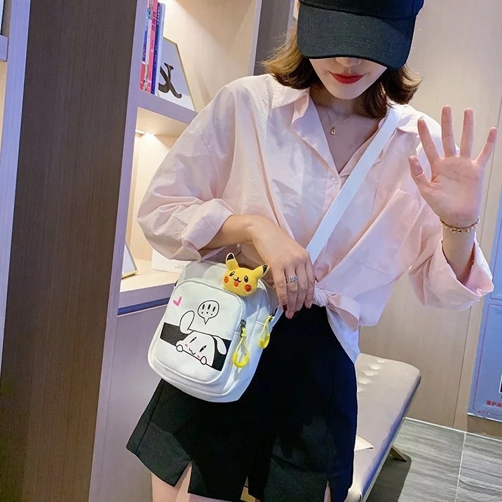Rya.id - TAS SELEMPANG ANAK POKEMON POLOS CASUAL STYLISH GAYA BARU POPULER REMAJA PEREMPUAN