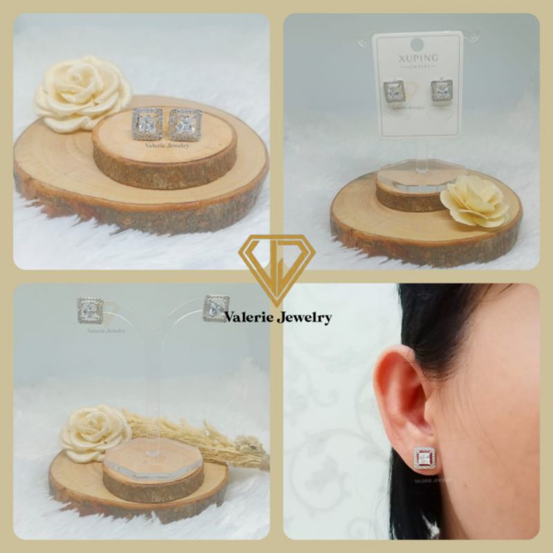ANTING TUSUK ANTING STUD ANTING WANITA GIWANG AKSESORIS ANTING PERHIASAN WANITA SILVER
