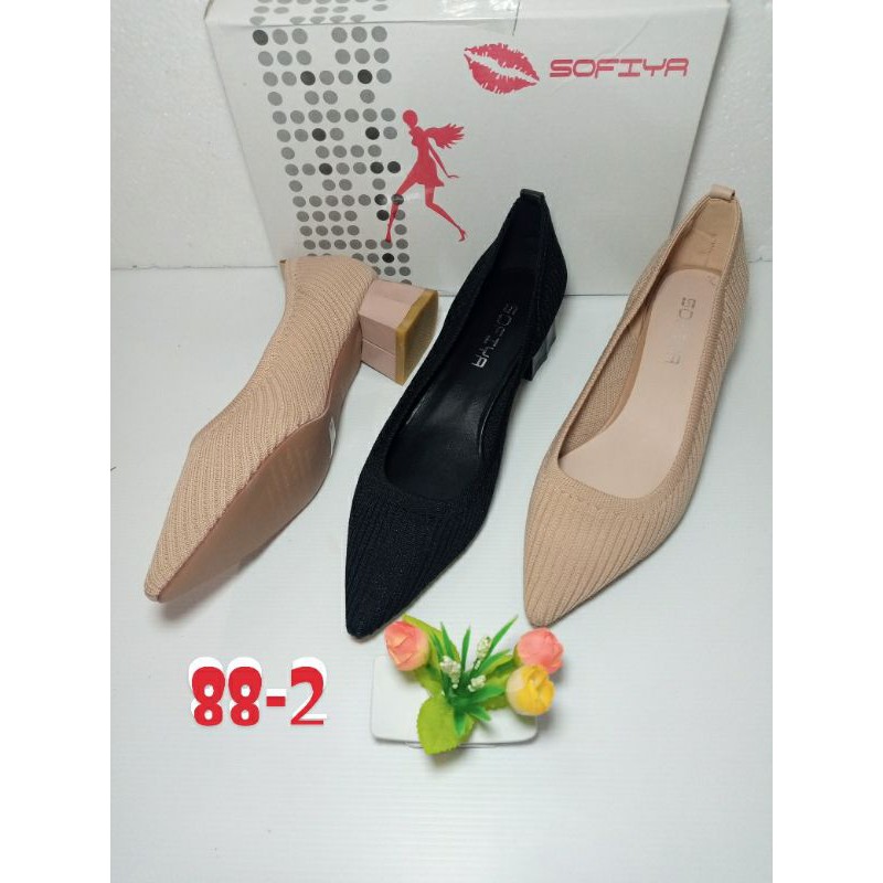 Sepatu pantopel bahan kanvas rajut /sofiya original 88-2 / sepatu Fashion wanita murah