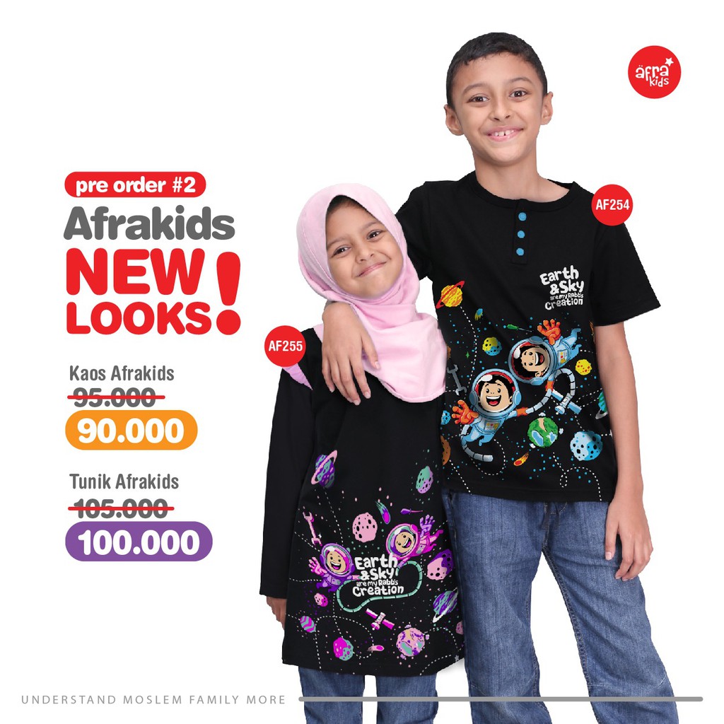 Kaos Anak Afrakids Lengan Pendek Kancing untuk anak 2-12th AF254 AF275 AF262 AF263 AF264