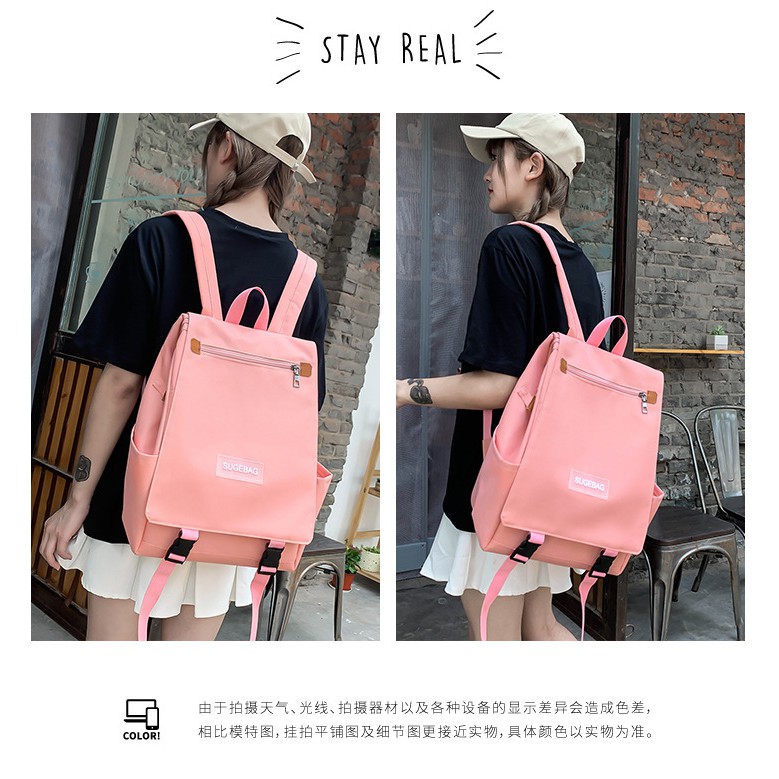 TB-60 tas sekolah kampus set 4 pcs ransel wanita import korea jepang besar backpack