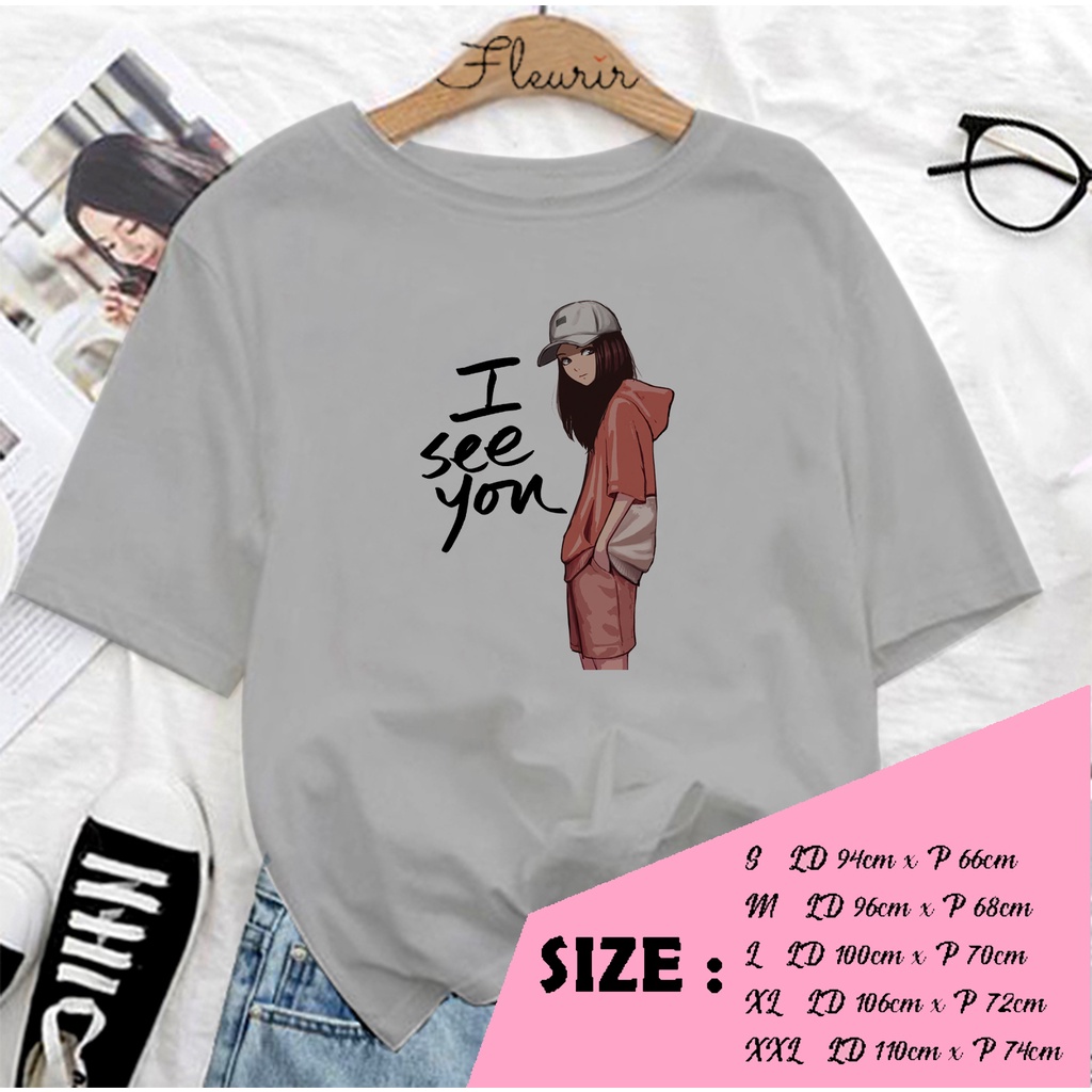 FLEURIR - KAOS I SEE YOU WANITA PRIA REMAJA DEWASA UNISEX TSHIRT JUMBO