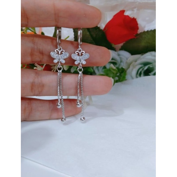 anting wanita dewasa cantik warna silver