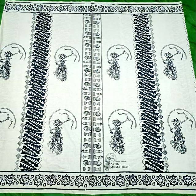 Sarung batik cap cabutan putih tulang wayang soft putih sarung wayang