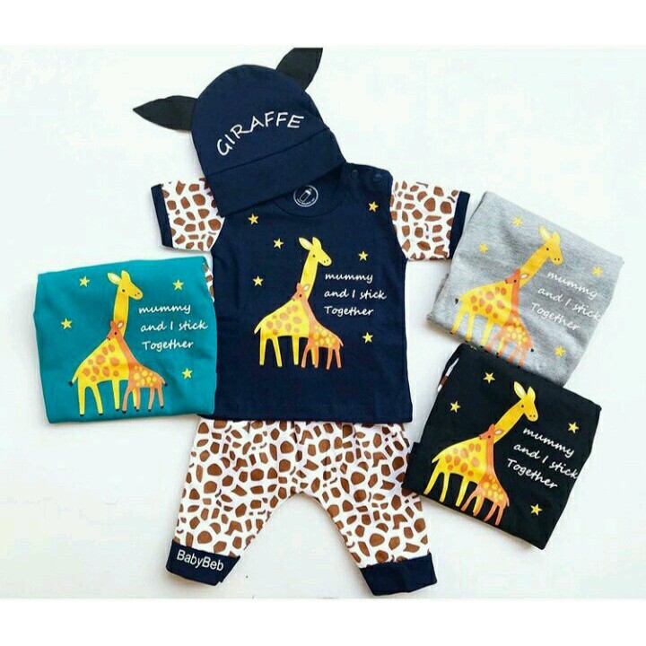  Baju  Bayi  Laki  Laki  Setelan Baju  Bayi  Lucu Giraffe 