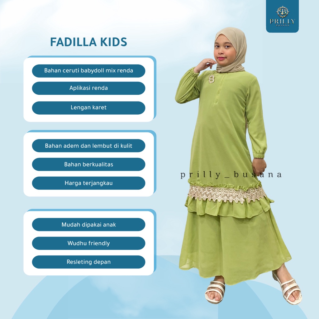 PB Prilly Busana - FADILA GAMIS MALAYSIA ANAK - GAMIS ANAK BORDIR