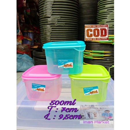 Toples kotak 500ml / toples kecil sealware / tempat bumbu / toples kotak bumbu / toples bumbu 500ml
