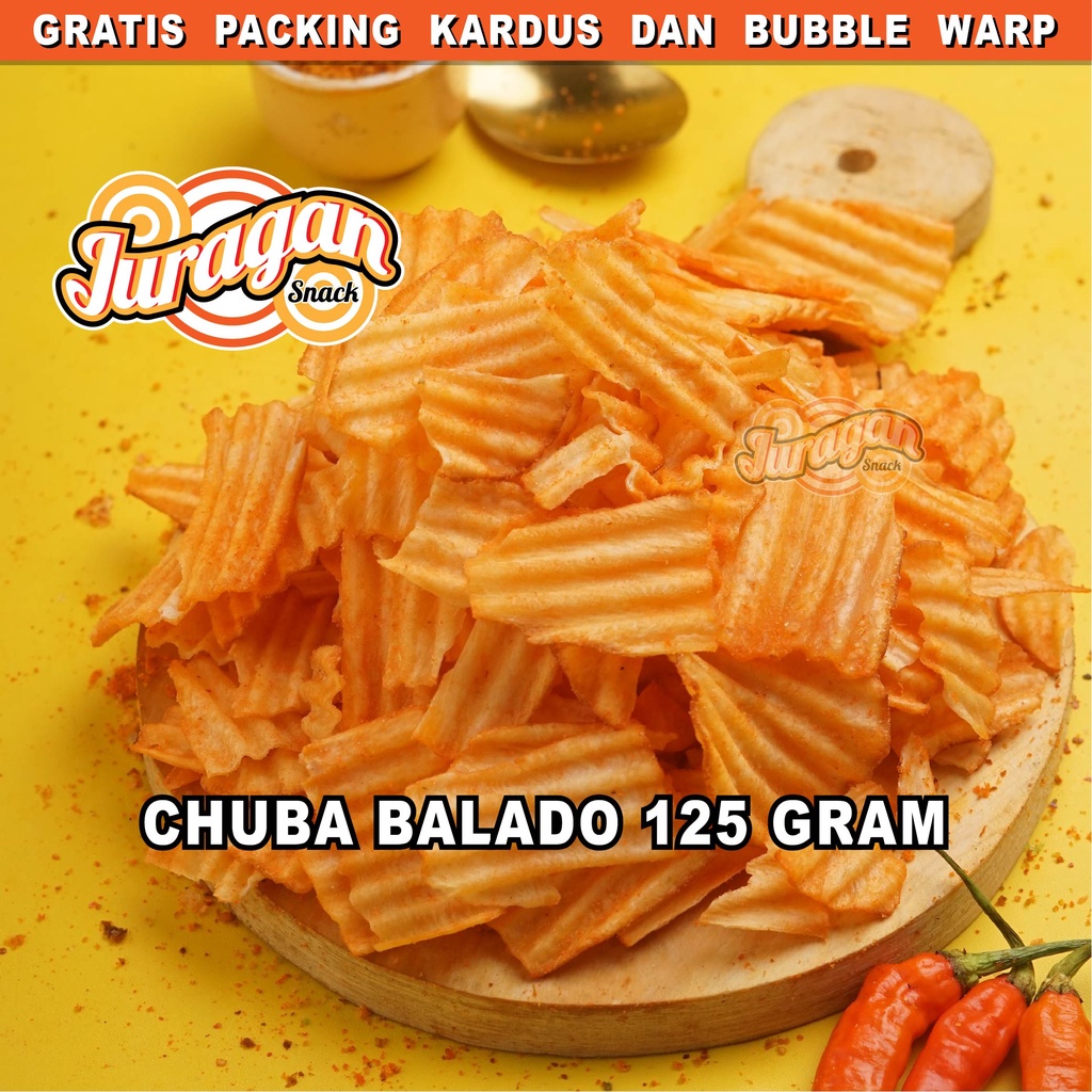 KERIPIK SINGKONG CHUBA BALADO 125 gram snack kiloan makanan ringan jajanan cemilan camilan pedas asin gurih murah