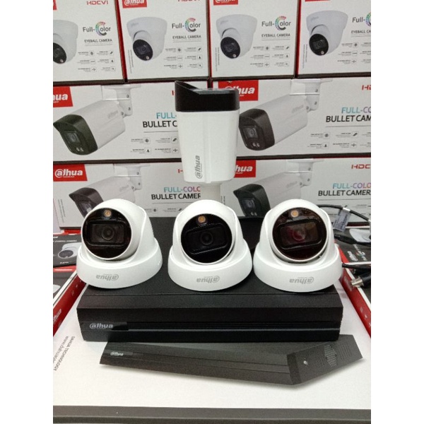 PAKET CCTV DAHUA COLORVU 2MP AUDIO 4 KAMERA KOMPLIT TINGGAL PASANG