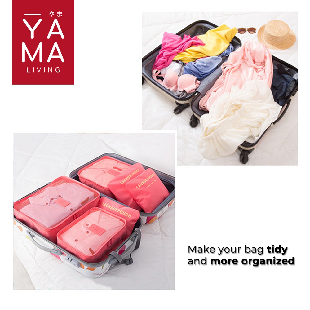 YAMA RYOKO Tas Travel Set 6 in 1 Pouch Organizer Tas Penyimpanan Pakaian Storage Bag