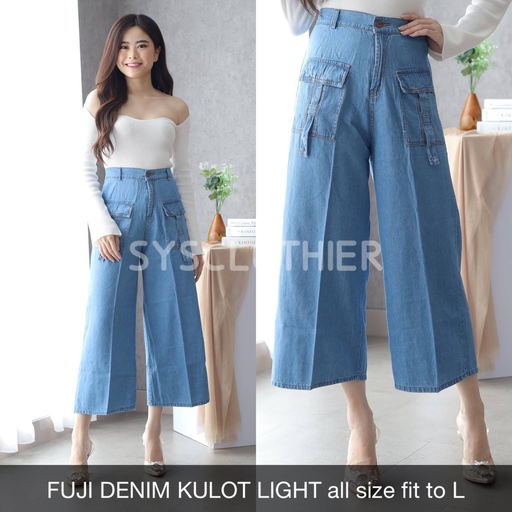 CELANA JEANS WANITA FUJI DENIM KULOT